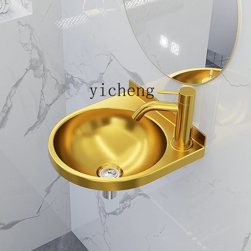 

XL 304 stainless steel gold mini wall-mounted wash basin simple small basin RV basin