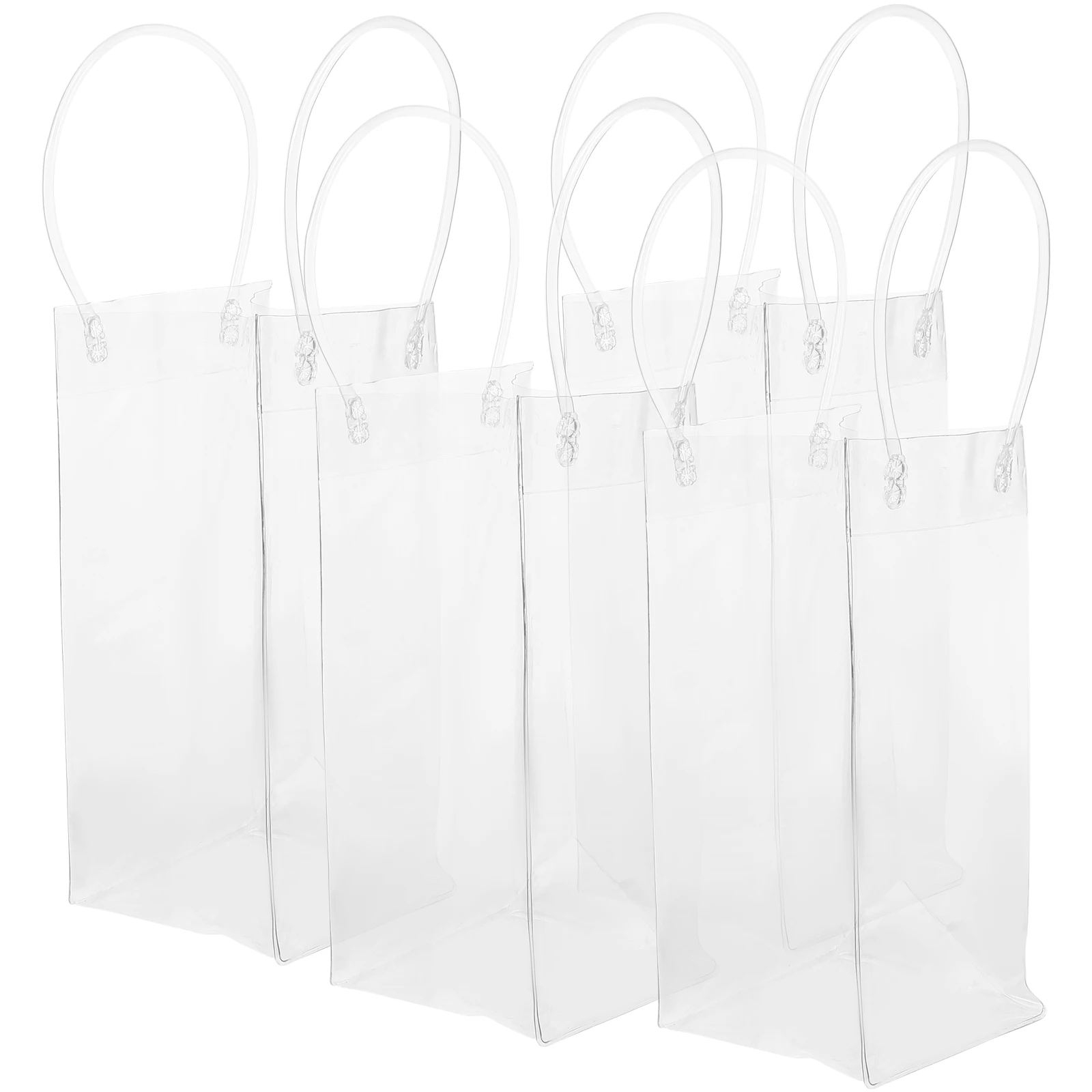 

4Pcs Gift Tote Bag PVC Clear Bottles Storage MultiFunction Durable Waterproof Handheld Party Packaging Bags