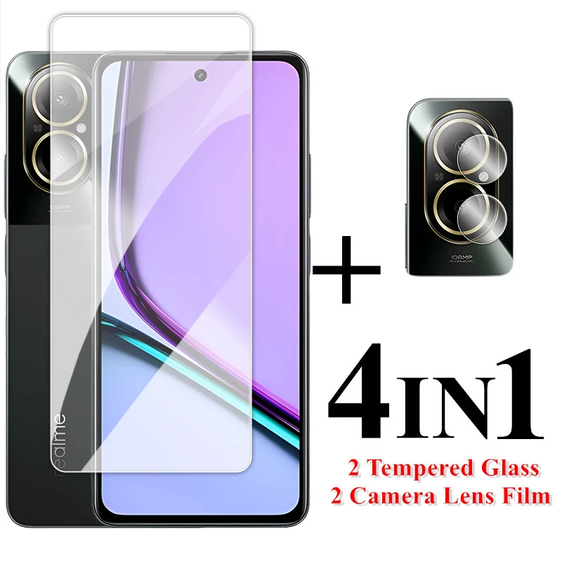 

For Realme C67 4G Glass 6.72 inch Transparent Full Glue Screen Protector For Realme C67 Tempered Glass For Realme C67 Lens Film