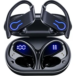 Wireless Earbuds,Bluetooth Sport Headphones,40H Playtime Earhook Headset,Wireless Earphone 6D Stereo HiFi Sound Noise Cancelling