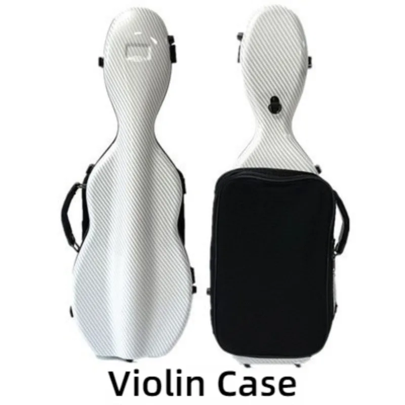 4/4 Carbon Fiber Violin Case Lightweight Shockproof Waterproof Portable Shoulders Violin Box Musical Instrument Accessories