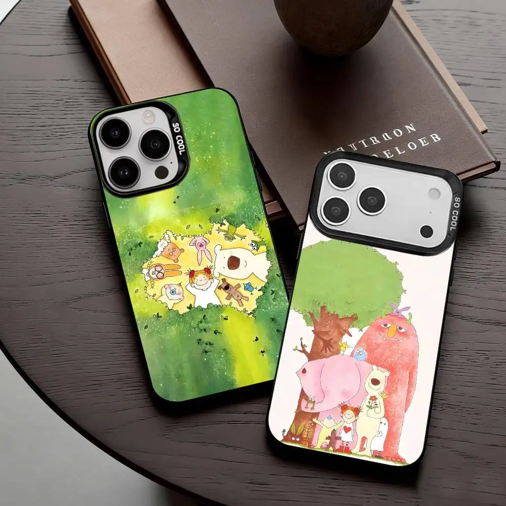 

C-COCO-chanS Cute Cartoon Art Phone Case For iPhone17,16,15,14,13,12,11 Plus,Pro Max Black Candy silver phone case