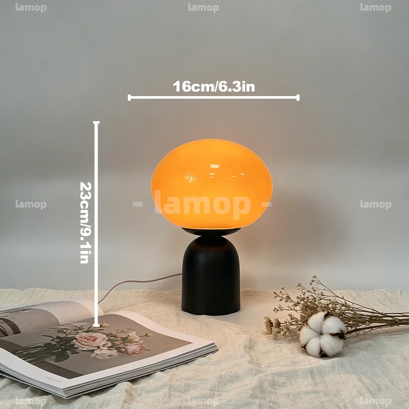 Glass Calm‑Aura Oblong‑Ovoid Bell‑Shaped Base Table Lamp French‑Cream Casual 3 Tone Gentle Glow B&B Vanity Shelf Decor