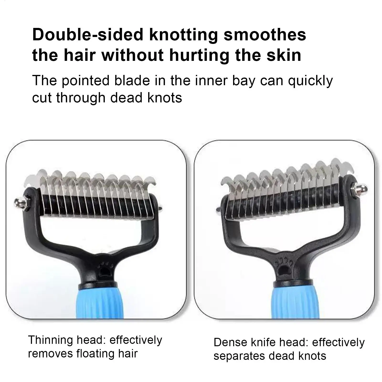 Pet Undercoat Rake Deshedding Brush for Dogs Cats Long/Short Hair Remove Tangles Knots Cat Shedding Brush Grooming Comb Tool - view 3