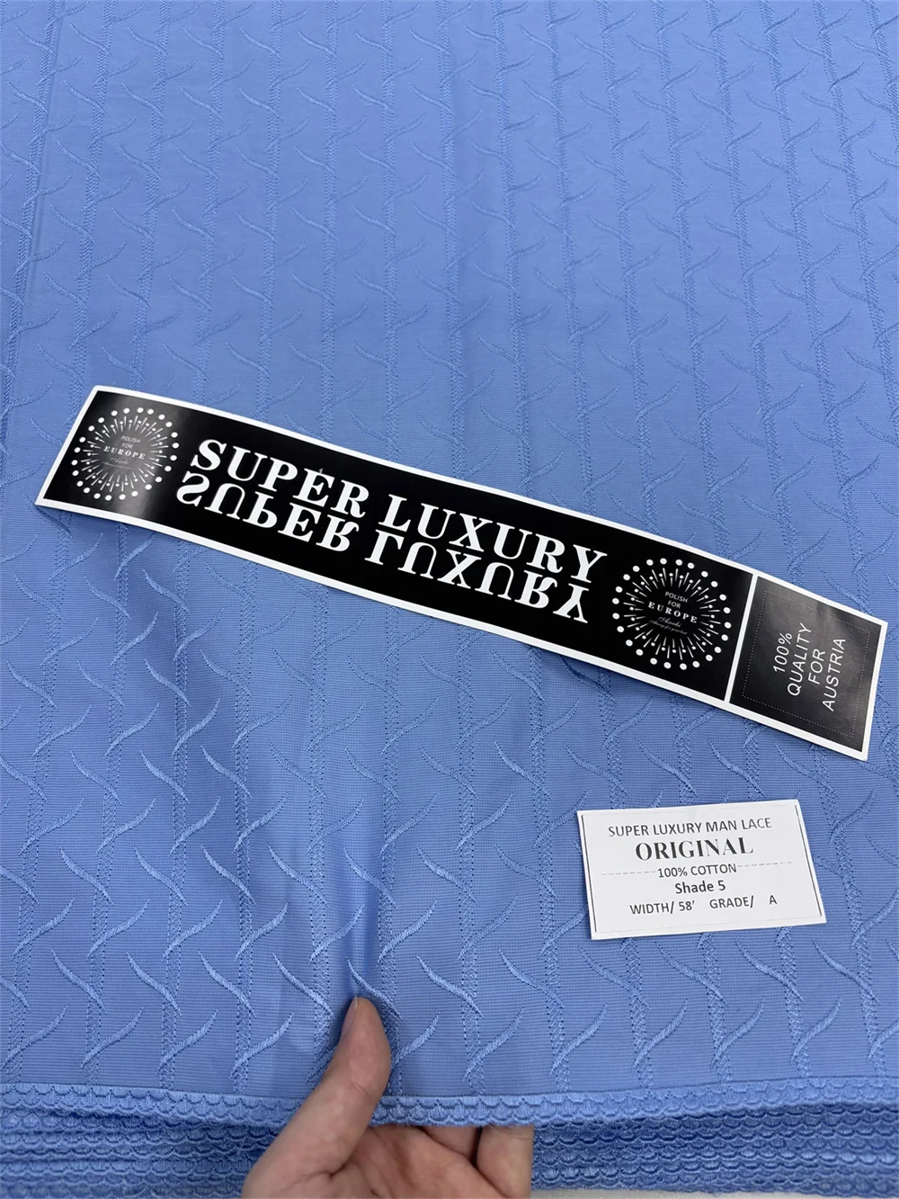 

African Fabric Lace High Quality 5 Yards 2025 In Blue luxury Embroidered Lace Fabrics Polish Lace African Lace Evening , W720-1