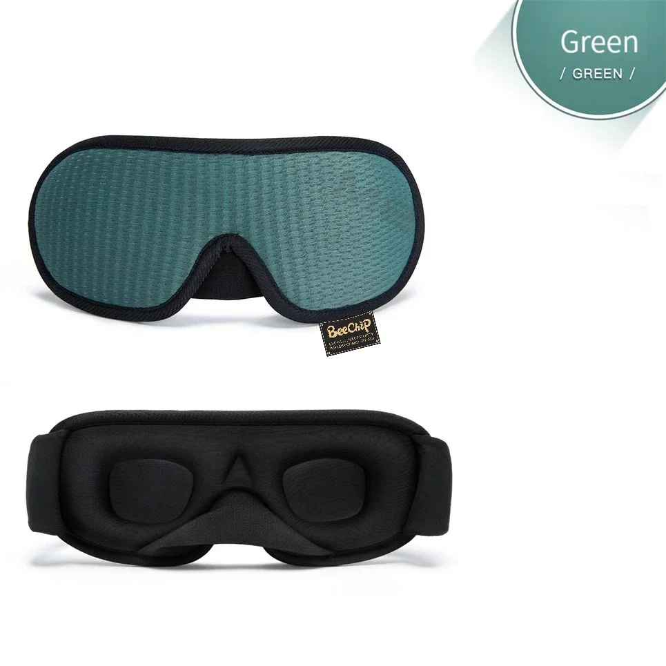 3D Eye Mask Green Breathable Shading Sleeping Hot Sales Eye Mask Adjustable Strap Sleep Mask Padded Travel Rest