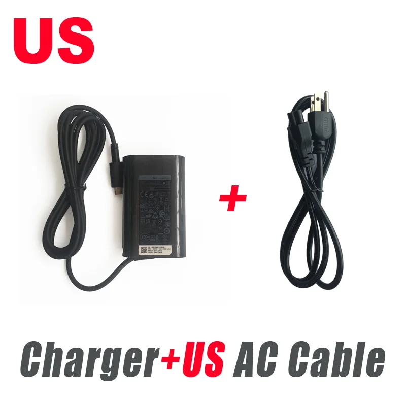 Original 45W USB C Laptop Charger for Dell XPS 13 9360 9365 9370