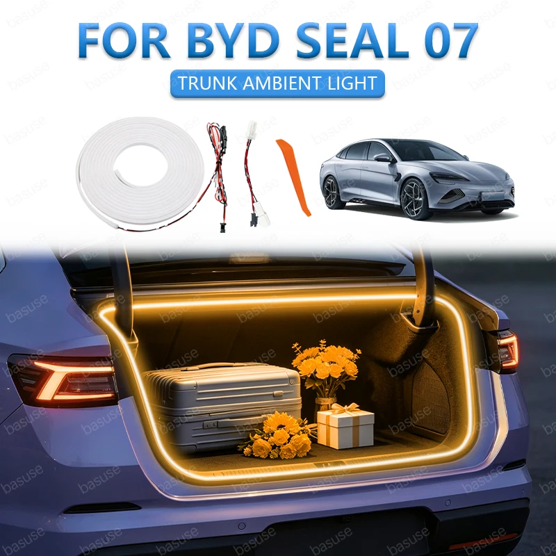 FOR BYD SEAL 07 Trunk Light Modification Light Atmosphere Lights White Warm White Rear Trunk LED Light Bar