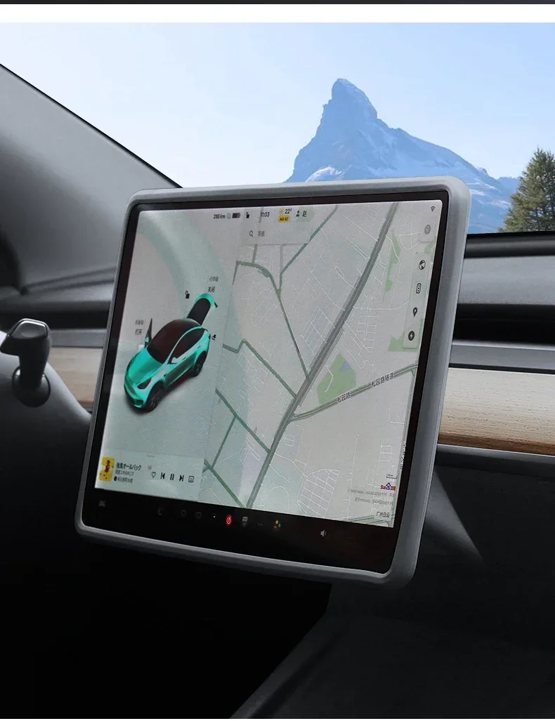 Für Tesla Neues Modell 3 Y YL Juniper Highland 2025-2020 2026 Silikon-Navigationsbildschirm-Schutzabdeckung Rahmenrand Zentralsteuerung – Detail 7