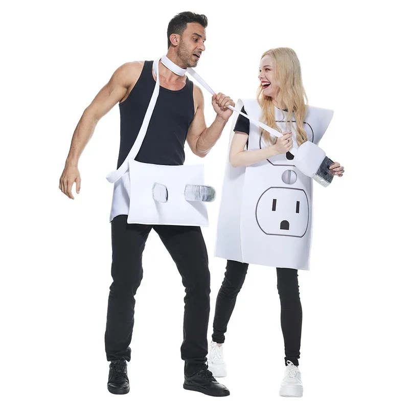 RT01 adulto divertido USB/enchufe de luz y enchufe pareja conjunto disfraz de Halloween carnaval Pascua Purim vestido de lujo y Gf1