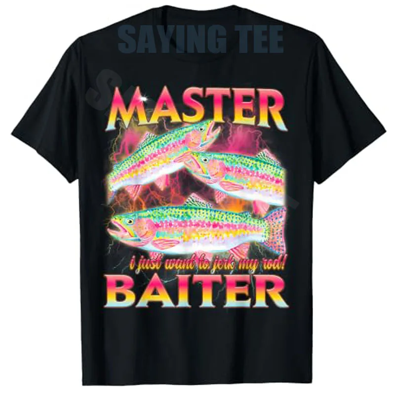 Master Baiter Lustiges, beleidigendes Angel-Meme-Grafik-T-Shirt Y2K Fischer Sarkastischer Witz Spruch T-Shirt Herren Outdoor-Kleidung Neuheit – Detail 9