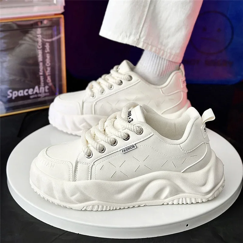 Thick Sole Clunky Sneakers Male Height Increasing Platform Shoes Fashion Fitness Men Elevator Shoe Outdoor Sports Trainers New