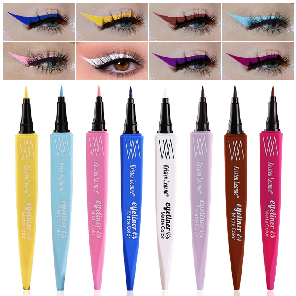 Matita eyeliner liquida impermeabile Liquido opaco Nero Bianco Marrone Occhi Eyeliner Cosmetici coreani Trucco Eye Liner impermeabile