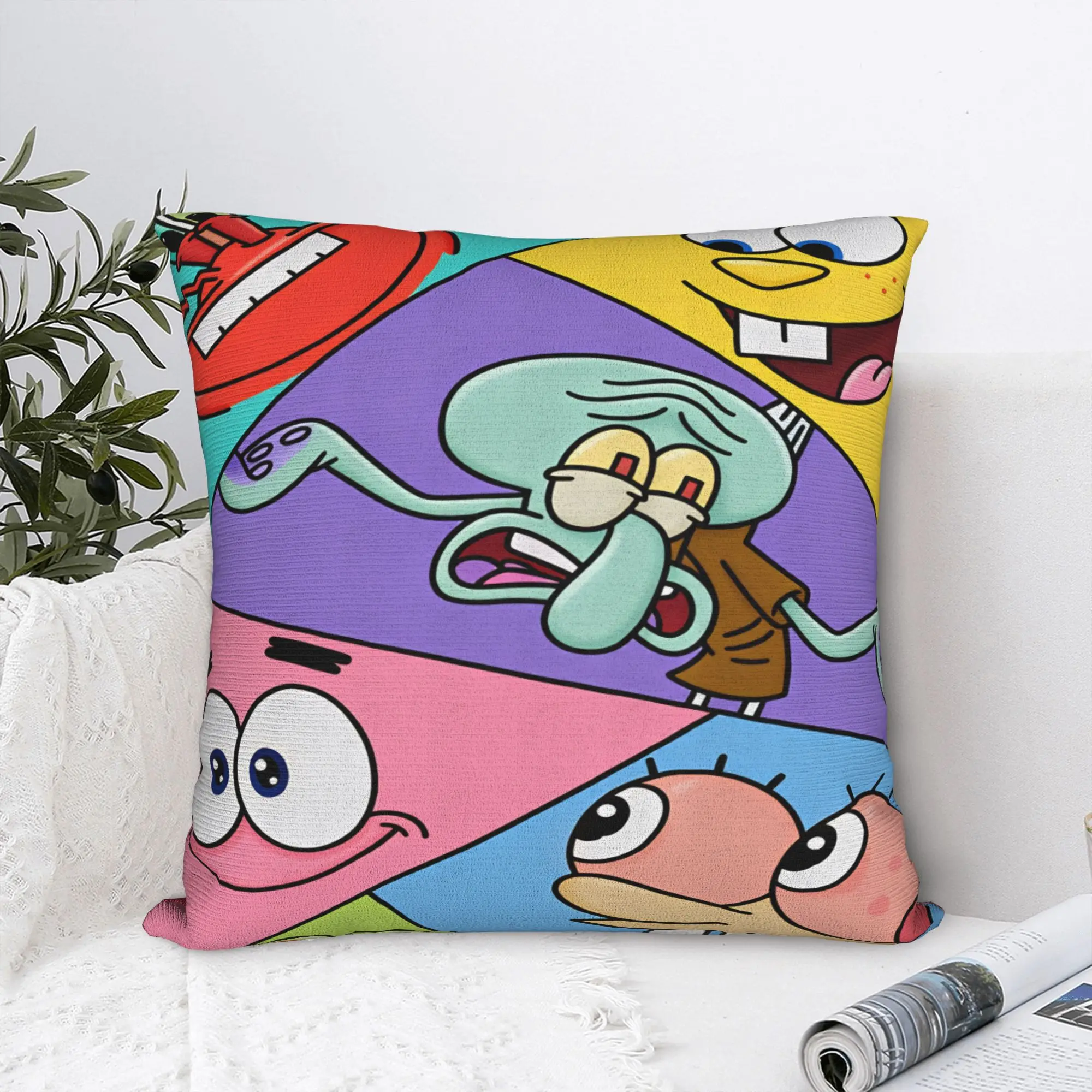 SpongeBobs Plankton  Pillow Case  Soft Pillow Cover Morden Pillowcases For Couch Sofa Bedroom