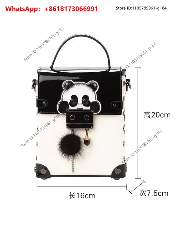 New Women's Bag Crossbody  Cartoon Panda Mascot Shoulder  Square Fashion Handheld Phone
