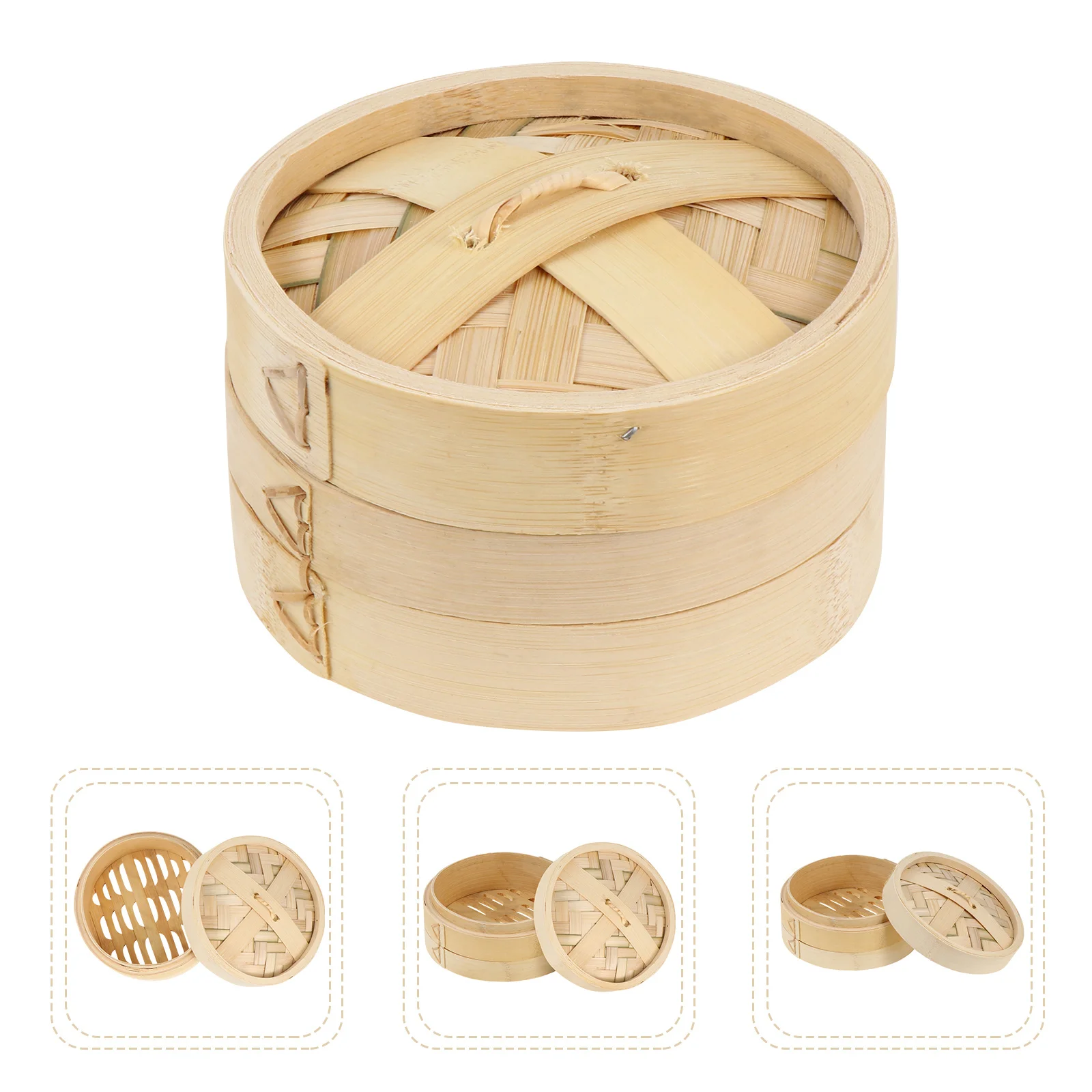 

1 Set Bamboo Thicken High-Temperature Resistant Steamer Basket For Rice Eggs Potatoes Corn Kitchen Cooking Reusable