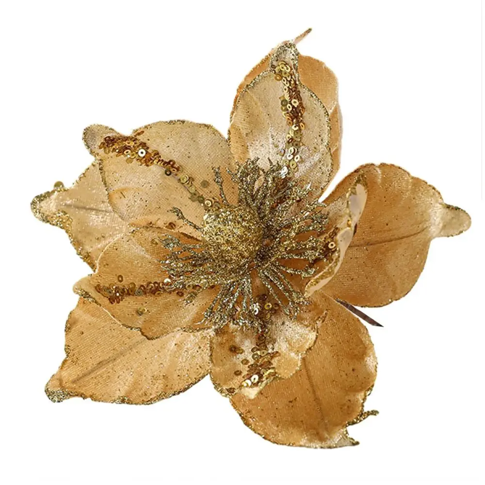 Multipurpose DIY Christmas Flower Pendants Multi-layer Cloth Simulated Xmas Flower Handmade Xmas Tree Oranments Merry Christmas