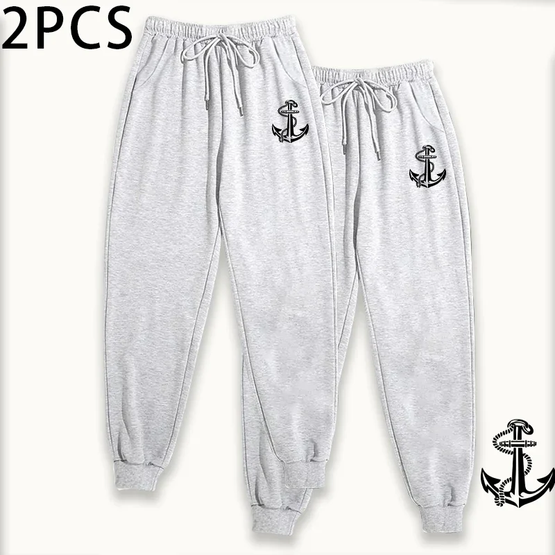 Confezione da 2 pantaloni da jogging da donna, pantaloni sportivi casual e pantaloni da salotto dalla vestibilità comoda, set di pantaloni sportivi stile street street autunno inverno 2025