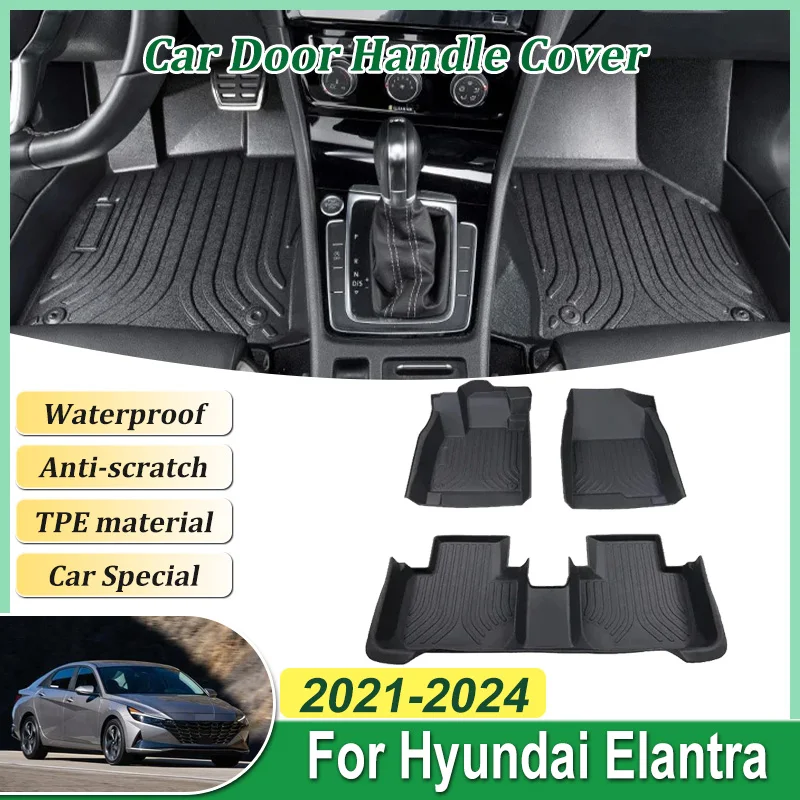 

Car For Hyundai Elantra CN7 2021 2022~2024 TPE Foot Mat Leather Panel Liner Carpets Custom Rug Interior Full Tappeto Accessories