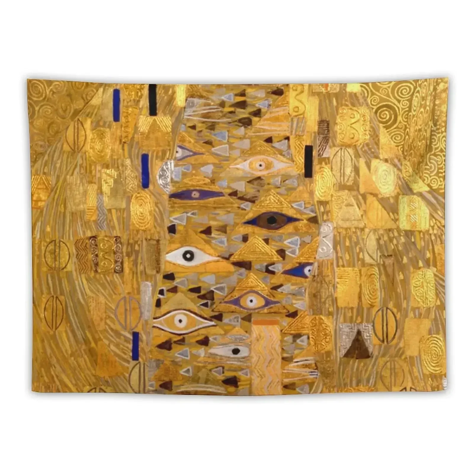 Adele Bloch-Bauer I - Detail by Gustav Klimt Gold Tapestry Wall Decor Wall Hanging Tapestry