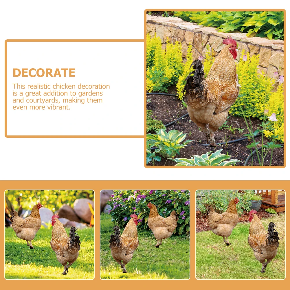 

2Pcs Simulated Hen Decoration Acrylic Garden Chicken Stake Outdoor Decorations Yard Lawn Stakes Courtyard Signs Patio Decor