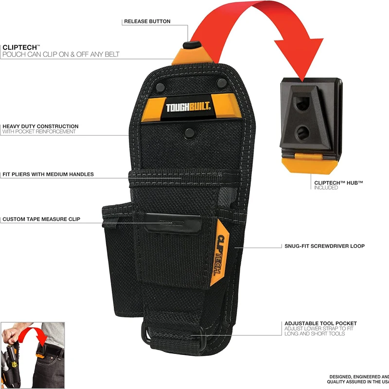 TOUGHBUILT TB-CT-35-M Чехол для плоскогубцев - Средние регулируемые насадки для кобуры для инструментов, плоскогубцы, сумка для инструментов