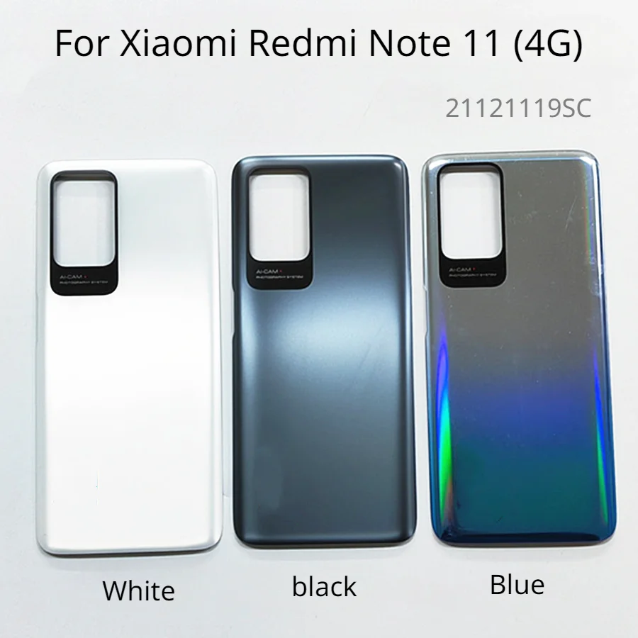 

For Xiaomi Redmi Note 11 4G Battery Back Rear Cover Door Housing For Realme 21121119SC Battery Back Cover Replacement