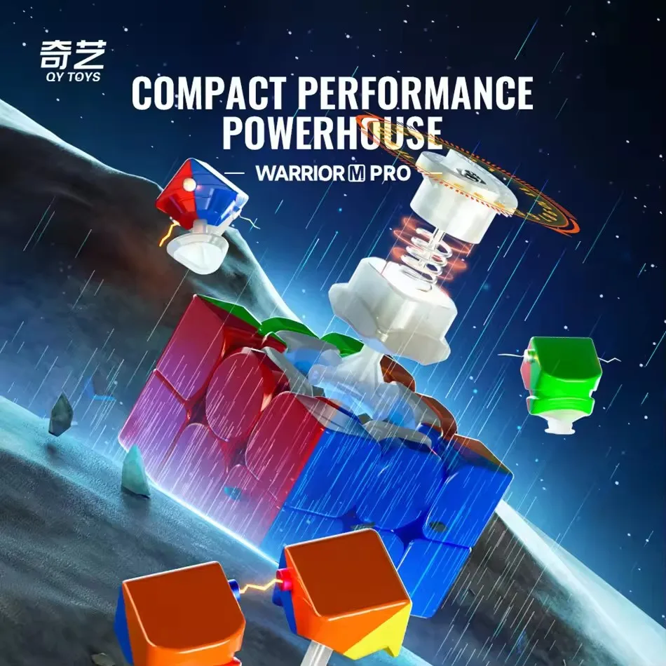 QiYi 3x3 นักรบ M Pro Magnetic Magic Cube ปริศนาความเร็วระดับมืออาชีพการศึกษาของเล่นวันเกิดคริสต์มาสของขวัญ Cubo Magico ของเล่น