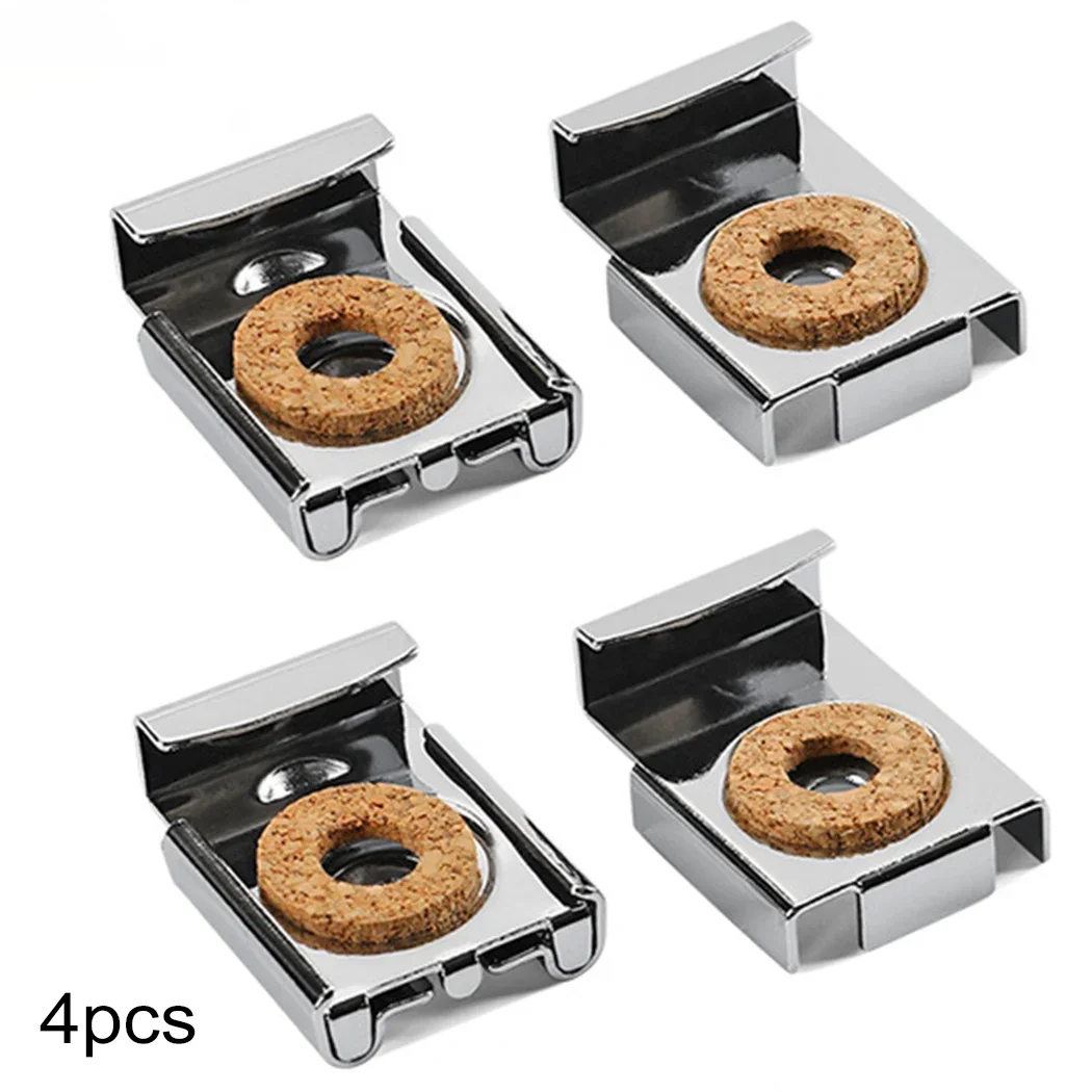 4pcs Glass Clamp Zinc Alloy Frameless Bathroom Mirror Glass Wall Mounting Fixing Kit Hardware With Skid-proof Silicon Pad