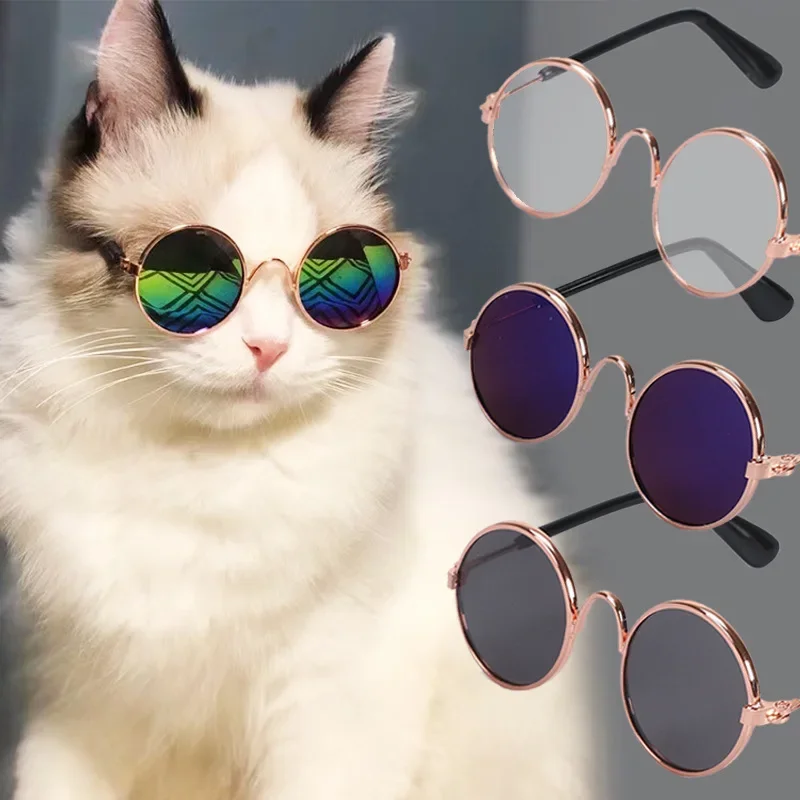 Glasses For a Cat Pet Products Goods For Animals Dog Accessories Cool Funny The Kitten Lenses Sun Photo Props Colored Sunglasses