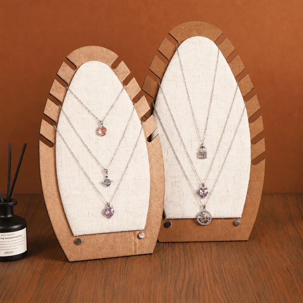 Portable Wooden Linen Display Stand Bust Torso Shape Freestanding Bust Display Stand Bracelet Display Rack