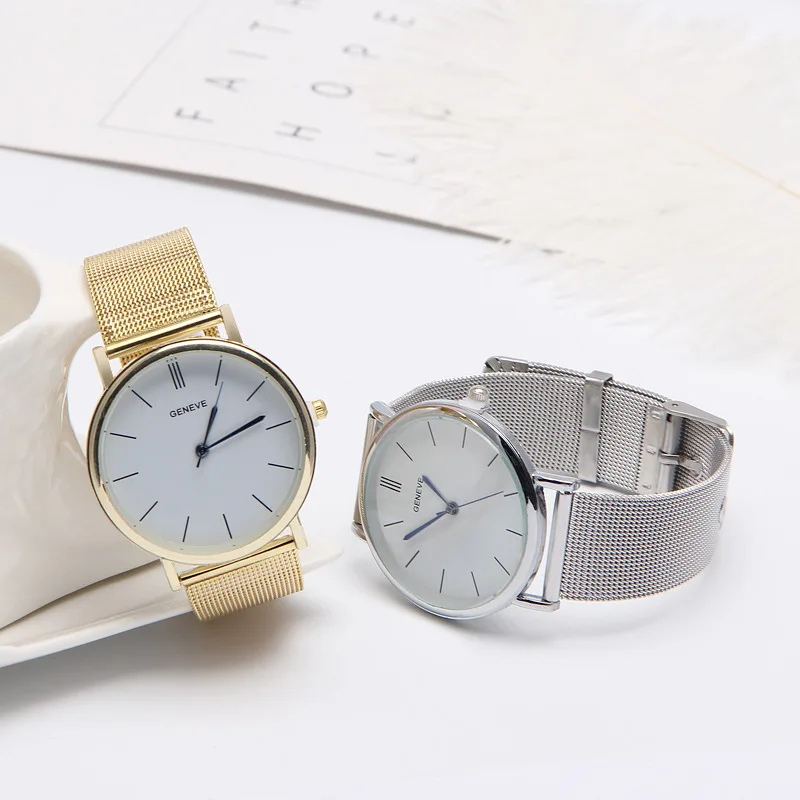 Ultra-Thin Stainless Steel Mesh Bracelet Watch Simple Classic Men's and Women's Watch Business Casual Watch