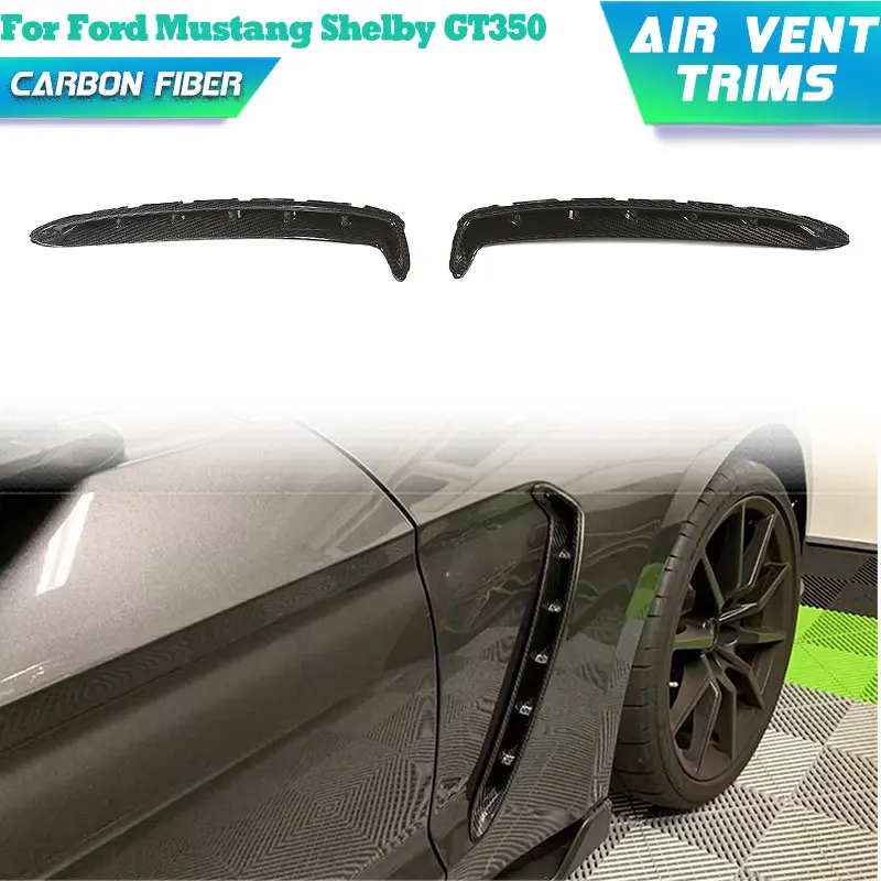 Предварительно сухие карбоновые боковые крылья автомобиля, накладки на вентиляционные отверстия для Ford Mustang Shelby GT350 2019 2020, накладки на вентиляционные отверстия, накладки на кузов
