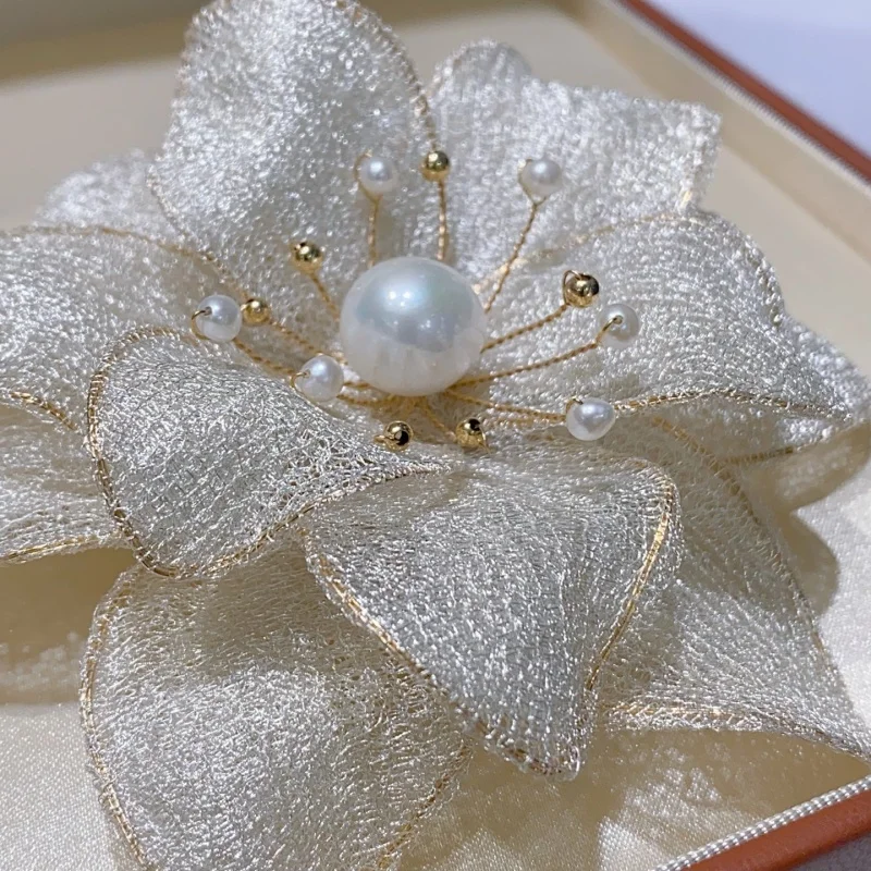 

SGARIT трендовые ювелирные изделия из жемчуга DIY 10 см большой размер цветочное кружево 11-12 мм 14 К заполненное золото натуральный пресноводный жемчуг брошь ювелирные изделия