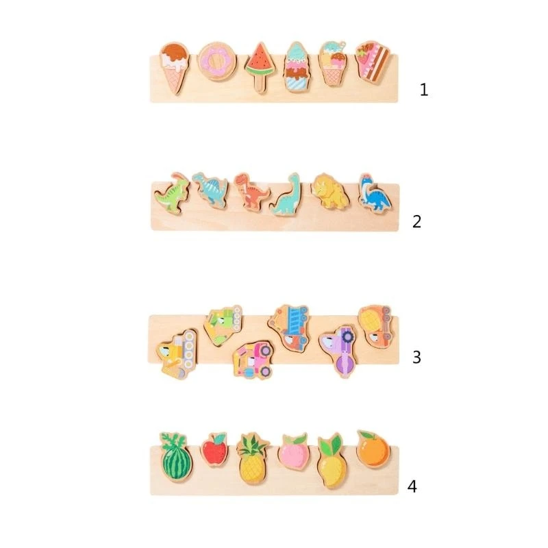 教育赤ちゃんのおもちゃ漫画木製パズル分類おもちゃ子供の学習ギフト 15UB