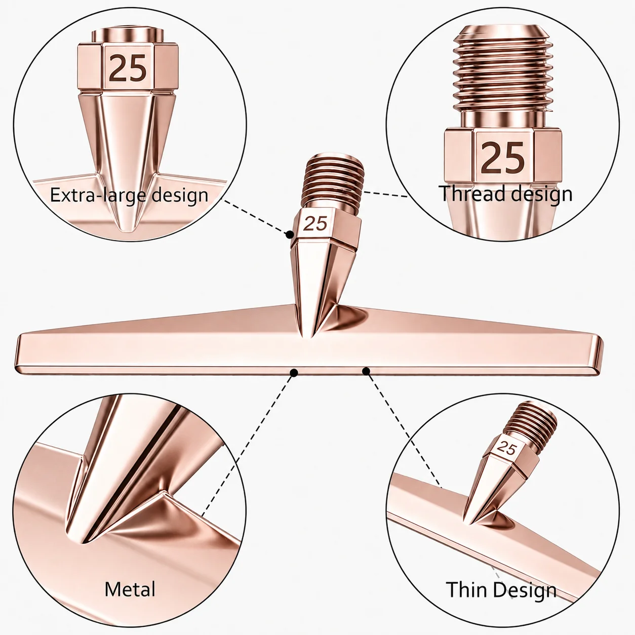 Diamond Painting Multi-Placer Drill Tip 20#/25#, Threaded Metal Wide Flat Replacement Head with Storage Box, Multi-Color Tools view 5