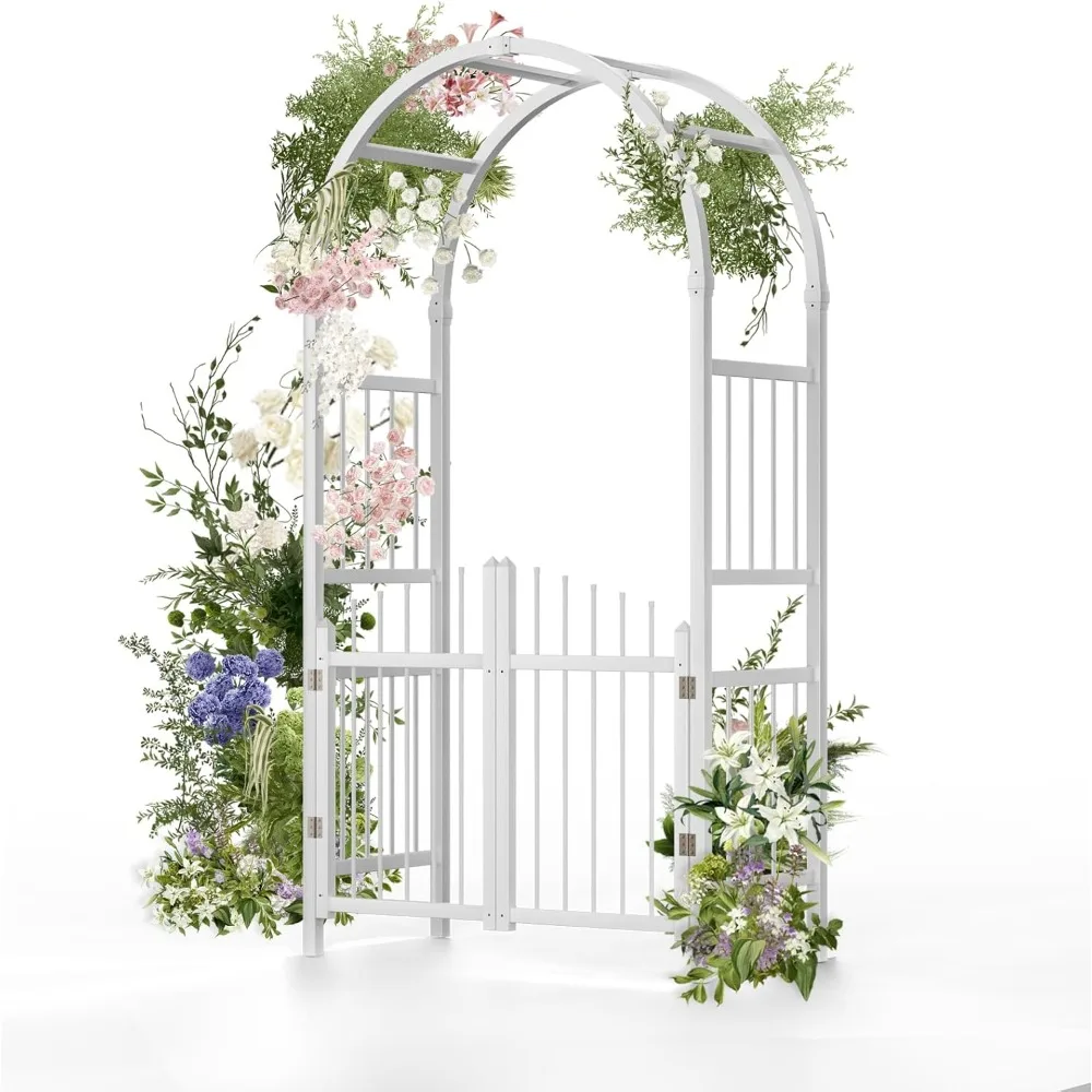 

Garden Archway with Door, PVC Wedding Archway, Outdoor Climbing Plant Pergola, Customizable