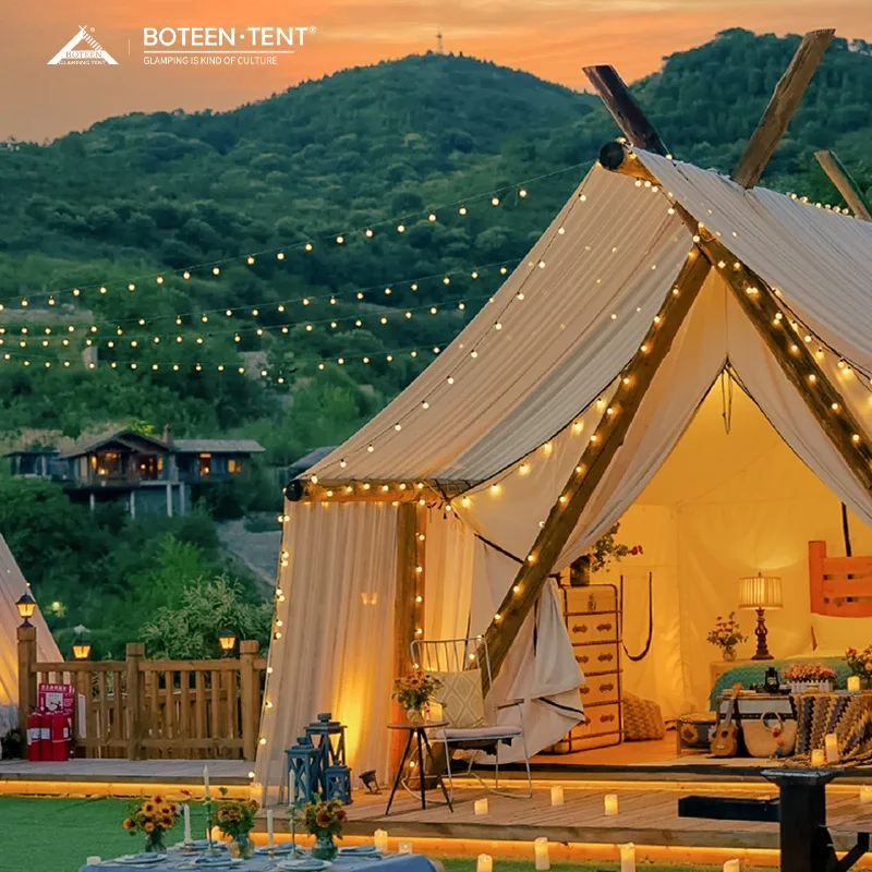 Luxury Camping Tent Long-term Use Rainproof Material Easy Setup Beautiful Appearance Luxury Tent