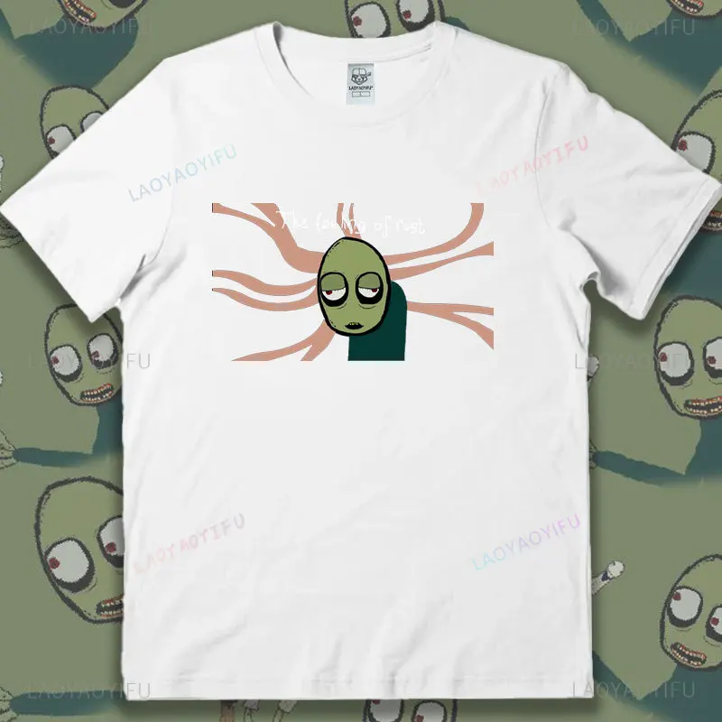 The Feeling of Rust Salad Fingers Printed T-shirt Classic Humor Cartoon Comics High Quality Cotton Man Shirt Game Player Gift