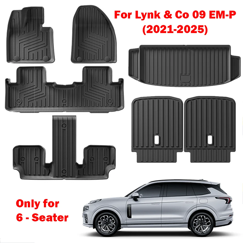 Car Floor Mats For Lynk & Co 09 em-p 2022 2023 2024 2025 2026 6 seat EMP Anti-dirty Pads LHD Foot Carpets Left Hand Drive