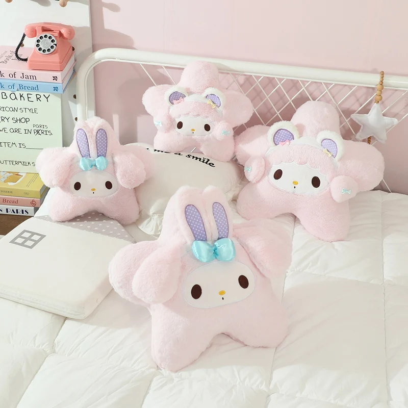 

Sanrio My Melody пятиконечная звезда в форме плюшевой подушки милый мультфильм аниме LittleTwin звезды плюшевый подголовник Декор автомобиля подарки