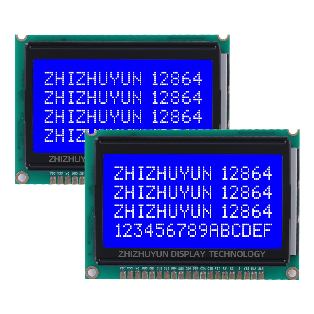 Imagem -05 - Módulo Gráfico do Lcd da Matriz do Ponto Caráteres Pretos Módulo do Lcm Lcd12864-d1 128x64 Ks0108