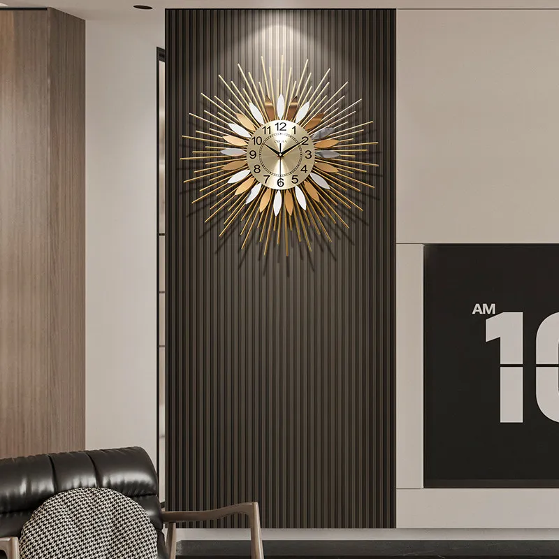 Modern Luxury Wall Clook Seating Room Beautiful Elegant Round Wall Clook Minimlist Orologio Da Parete Bedroom Decoration