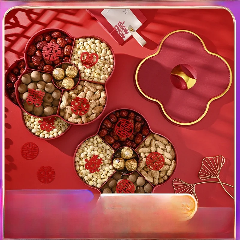 New Year Wedding Celebration Multi-layer Fruit Tray Sweet Candy Tray Early Generous Offspring Dry Fruit Box Plastic Ins Sle