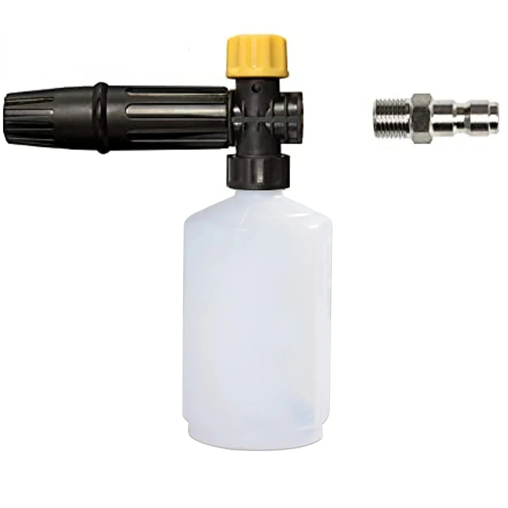 Pressure Washer Foam Cannon with 1/4” Quick Connector Power Washer Adjustable Snow Foam Lance 0.6L Bottle Car Wash Foam Soap Gun