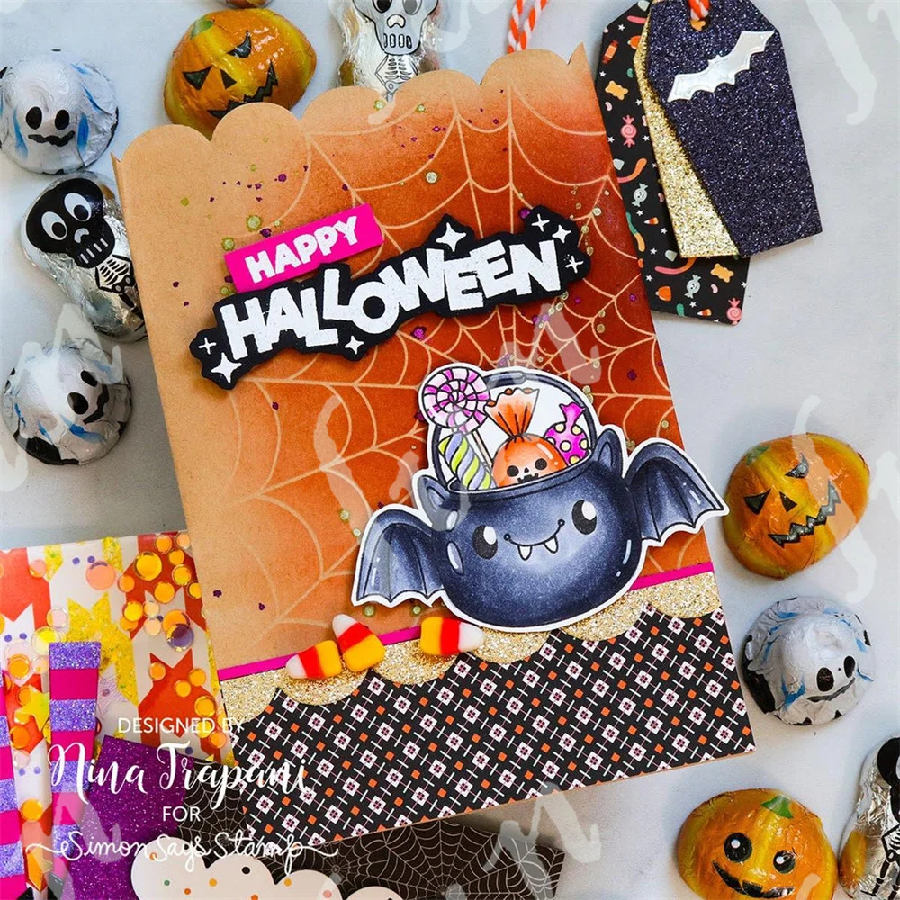 Crafting Halloween Houndstooth Bats Die Metal Cutting Dies Scrapbook Decoration Embossing Cut Die Template DIY Paper Card Album