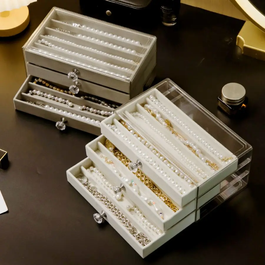 صندوق بلاستيكي شفاف لجمع القلادات ، مقاوم للأتربة ، مضاد للأكسدة ، مناسب لتخزين سلسلة الترقوة ، السوار ، دبوس الشعر ، الساعة