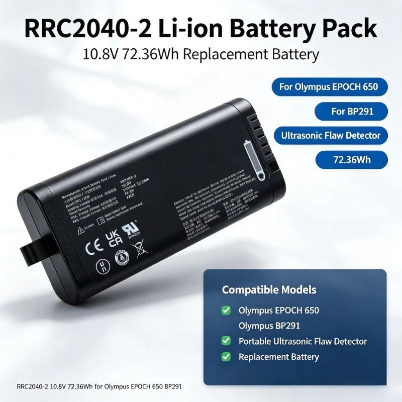 RRC2040-2 Li-ion Battery Pack 10.8V 72.36Wh Replacement For Olympus EPOCH650 BP291 Portable Ultrasonic Flaw Detector