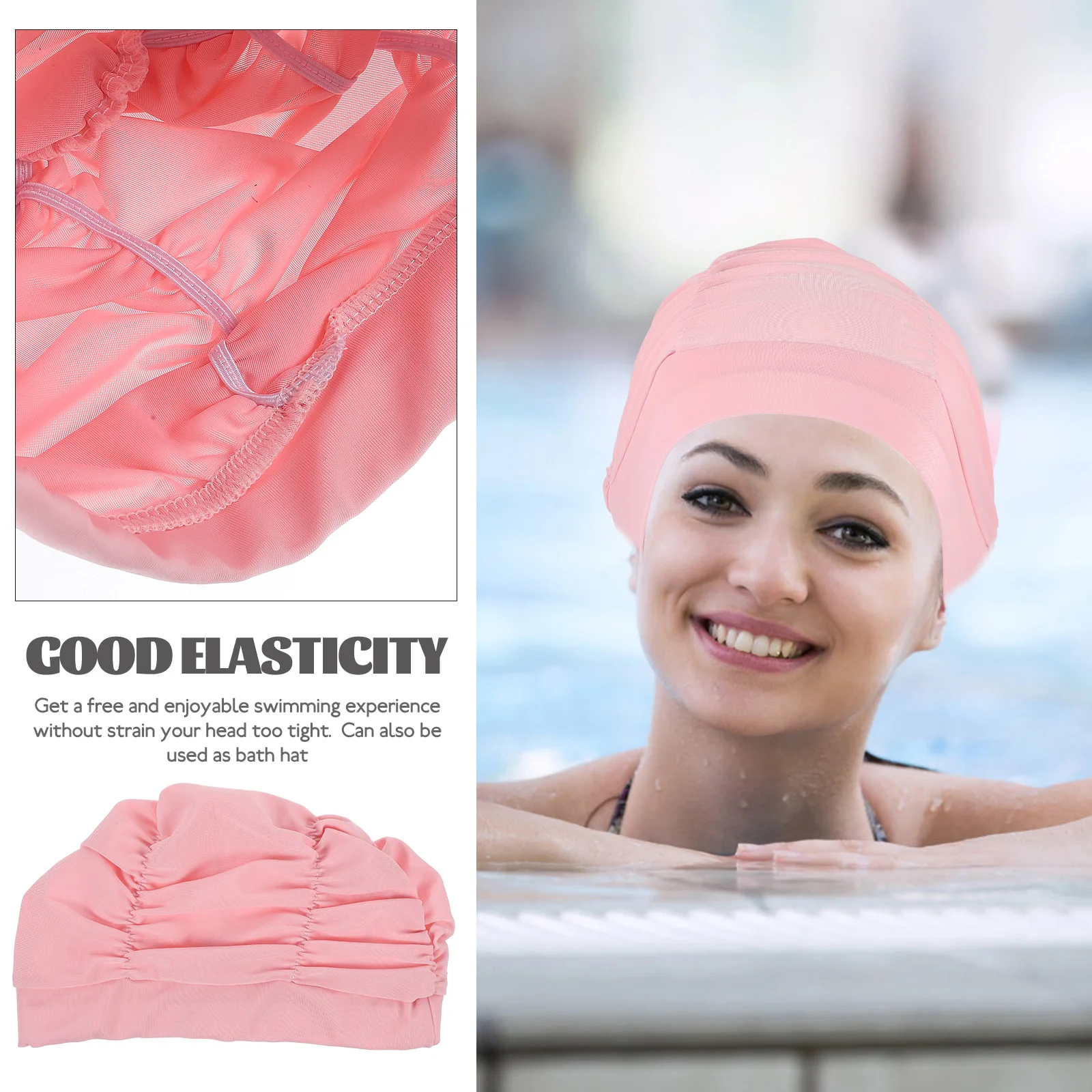 

Swim Cap Swimming Caps for Women Long Hair Fashionable and Versatile Nylon Miss