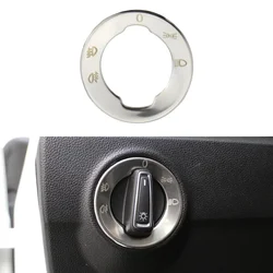 Stainless Steel Car Interior Head Light Adjustment Switch Cover Trim Sticker for Volkswagen VW T-ROC T ROC 2018-2022 Accessories